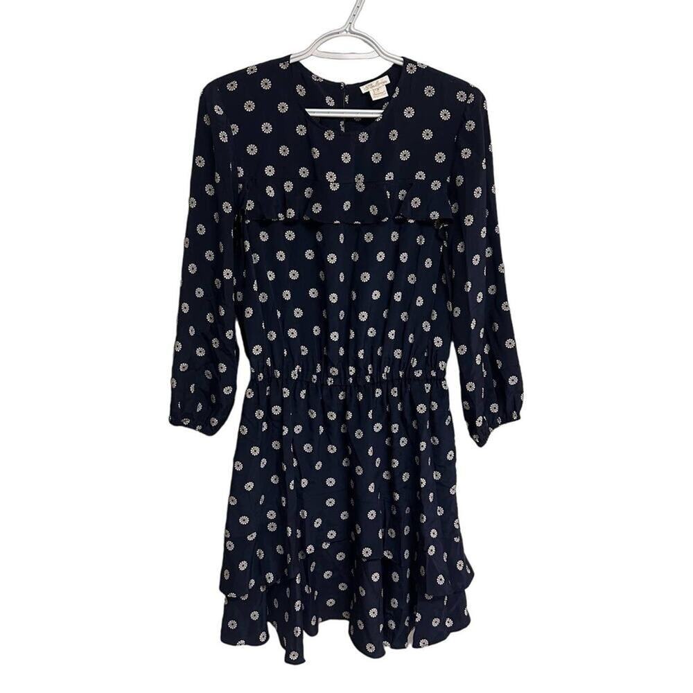 Shoshanna Silk Floral Ruffle Dress Layered 100% Silk Women’s Size 8